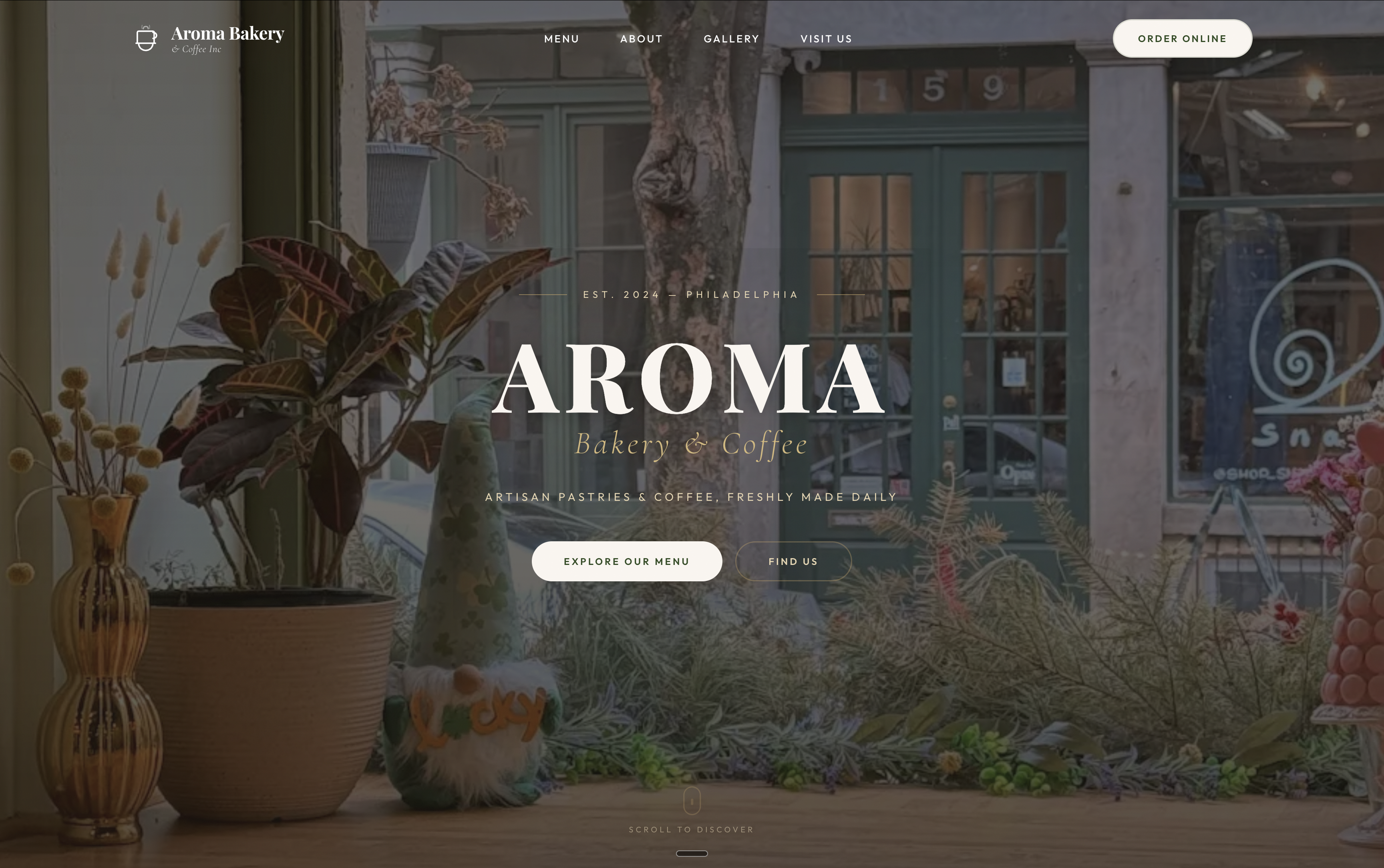 Aroma Bakery website screenshot