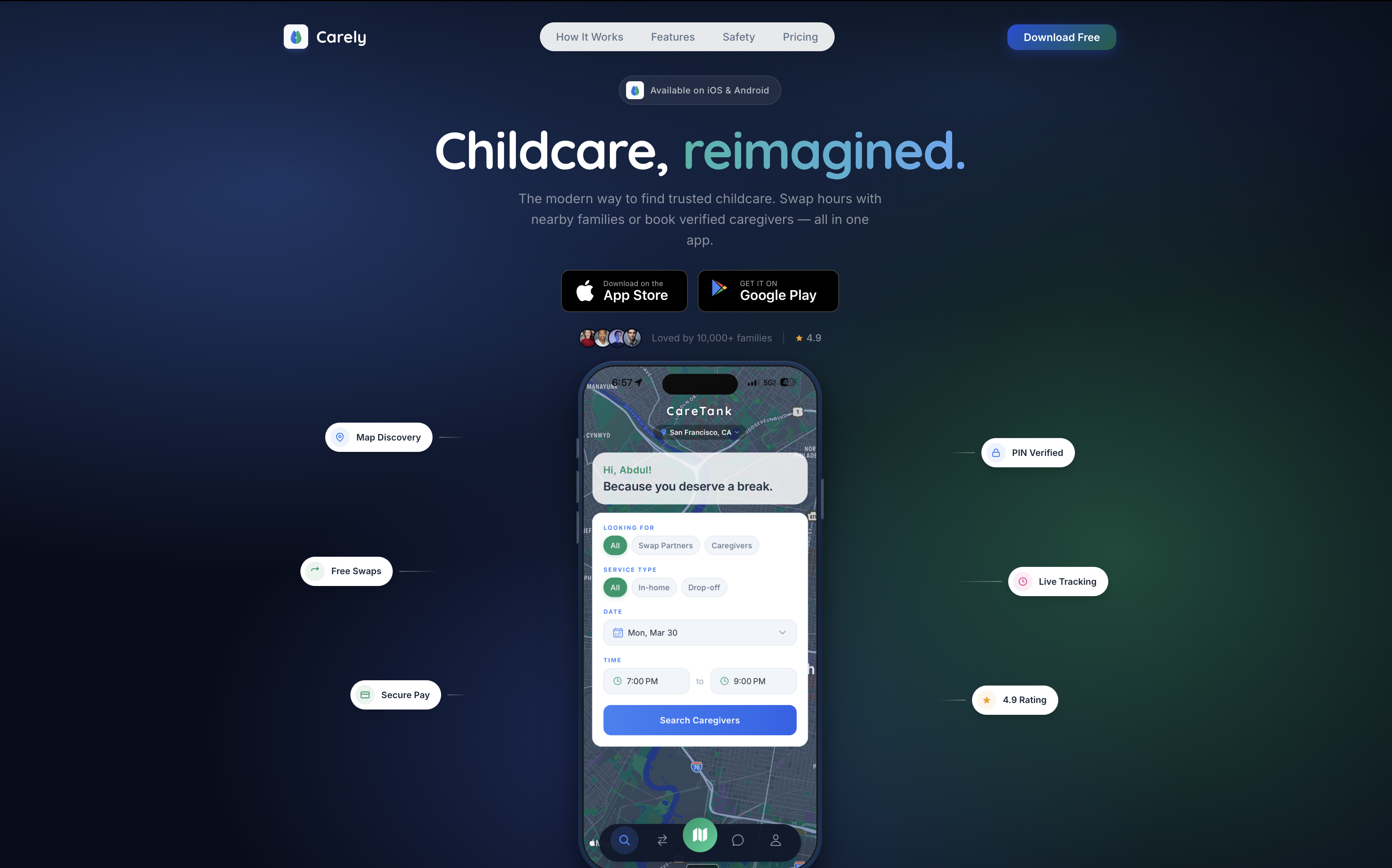 Carely website screenshot